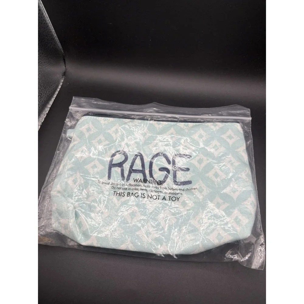 Thirty One RAGE Light Blue Pouch Cosmetic Makeup Bag Organizing Travel Bag NEW